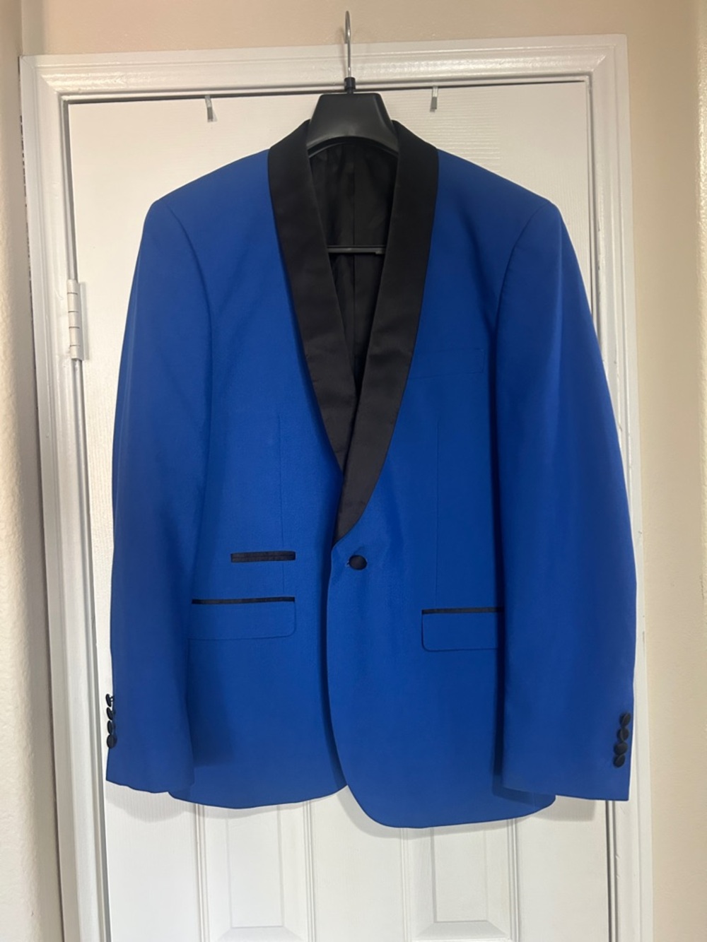 Men's Royal Blue w/ black Shawl Collar Tuxedo Blazer